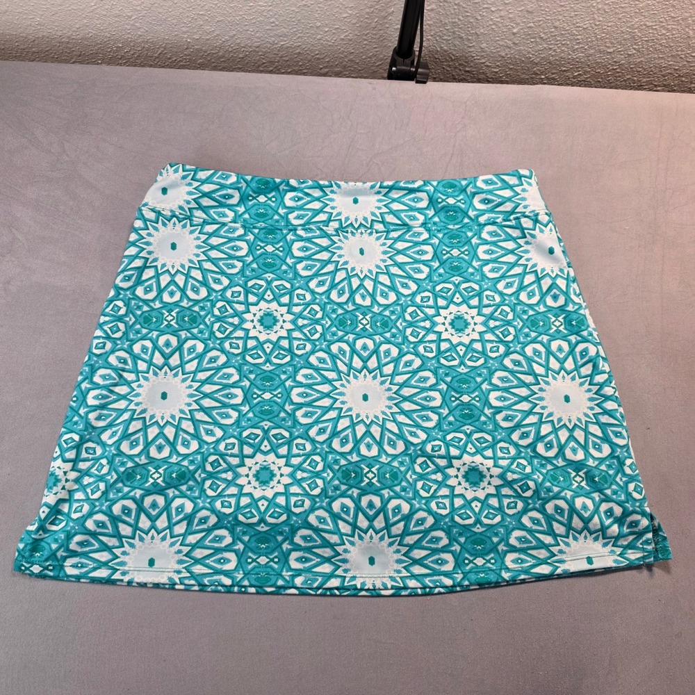 Tranquility by Colorado Clothing Teal Geometric Kaleidoscope Active Skort Medium